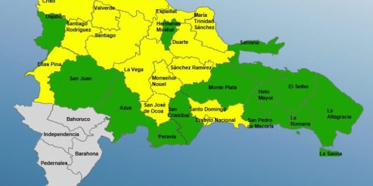 Mantienen 28 provincias en alerta por lluvias en la República Dominicana