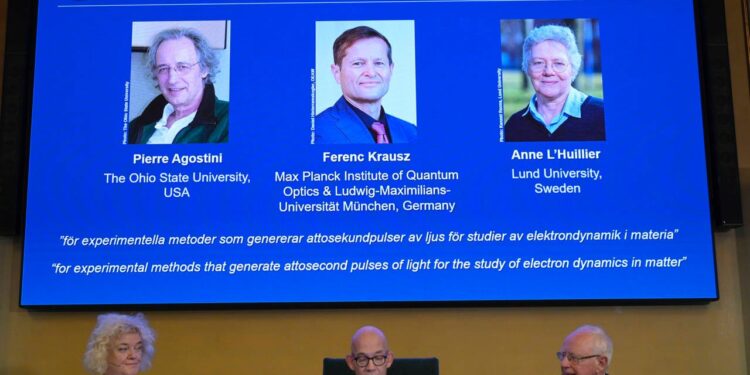 Científicos ganan Premio Nobel de Física 2023 por estudio de electrones