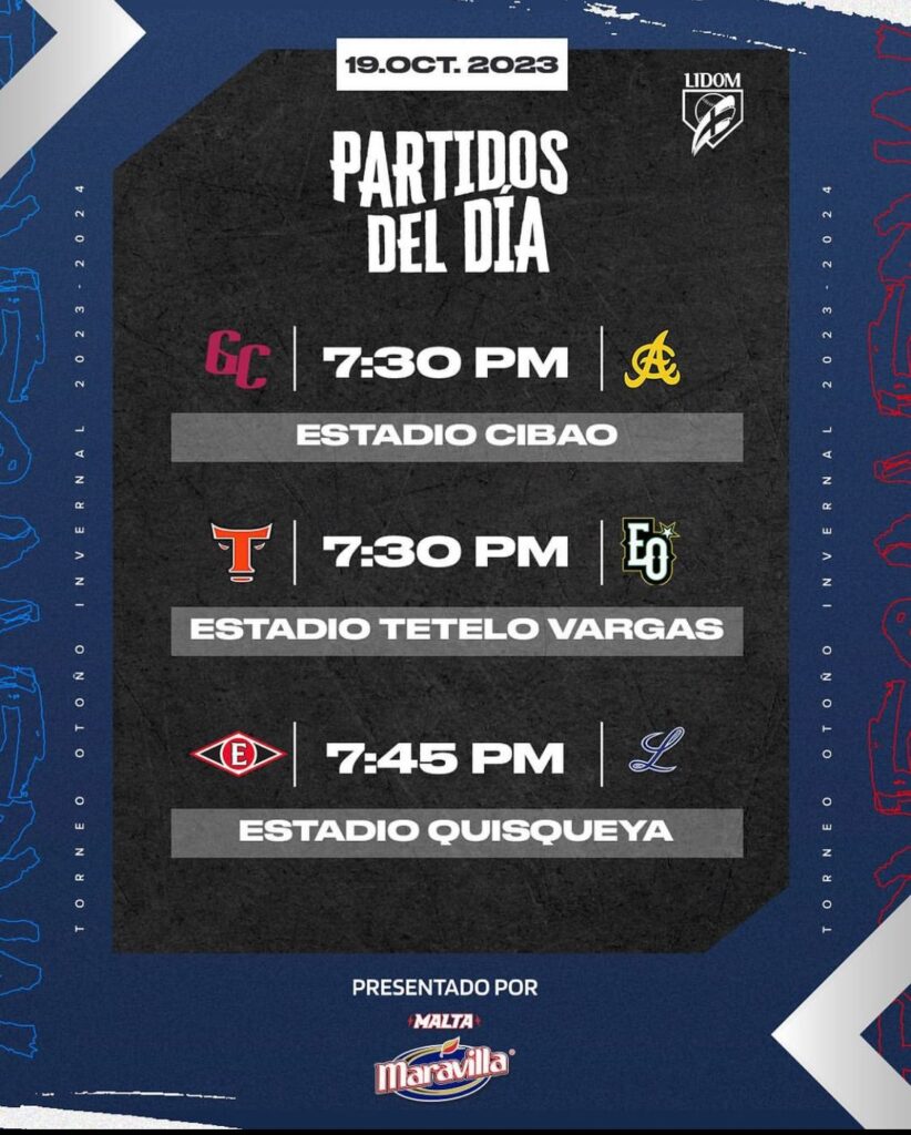 IMG 20231019 WA0026 ¡En solo horas! Inicia la temporada del béisbol invernal dominicano