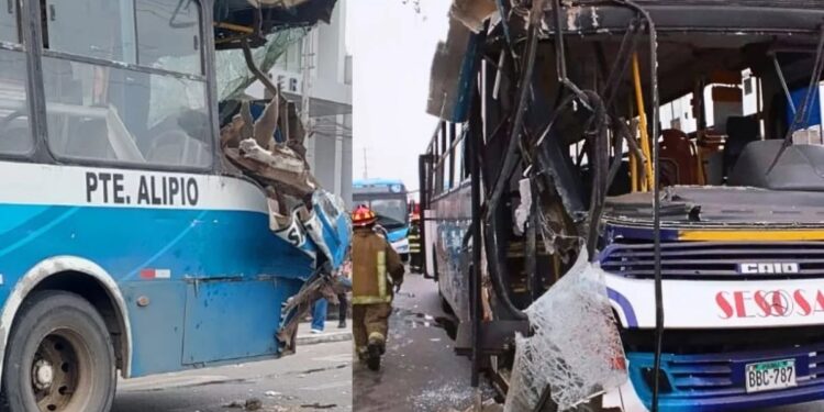 Más de 20 heridos en Lima por choque de autobuses de transporte público