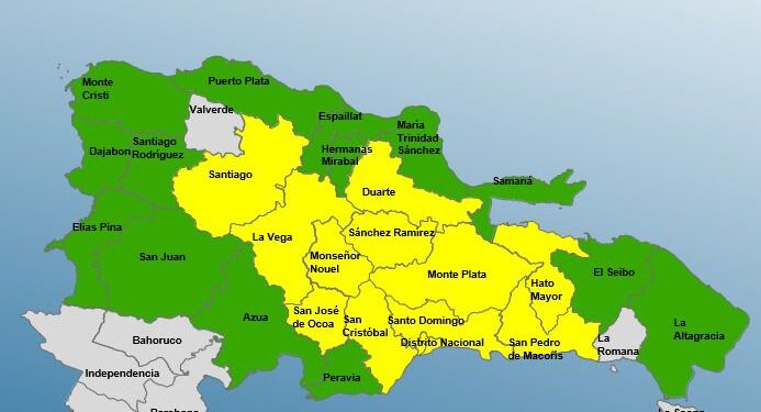 COE eleva a 28 las provincias en alerta por vaguada