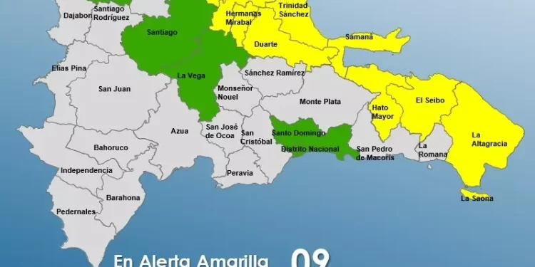 14 provincias bajo alerta por intensas lluvias y riesgo de inundaciones en RD