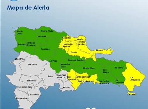 COE eleva a 23 las provincias en alerta por vaguada; el GSD y otras en amarilla