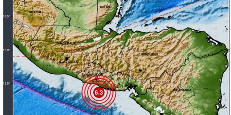 Sismo de 6,3 sacude El Salvador y se siente en tres países más